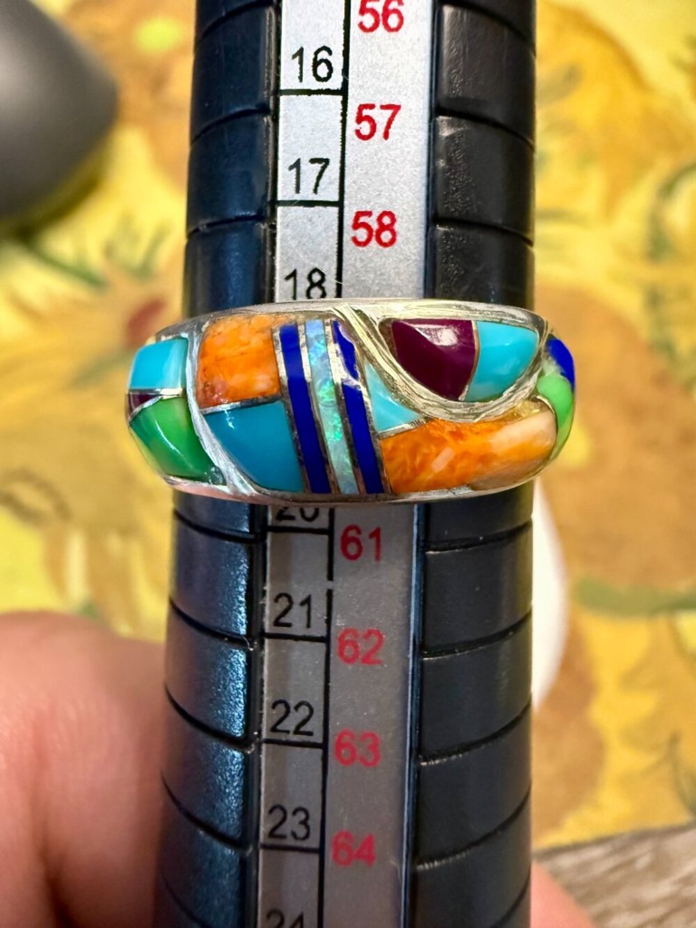 Native Inlay sterling silver ring - Picture 6 of 6